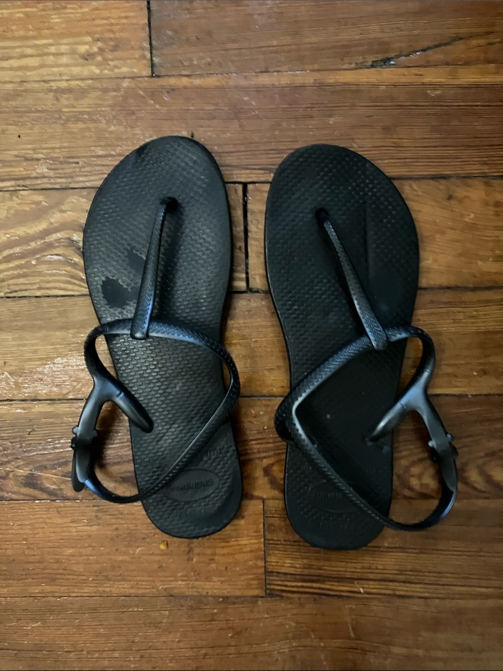 Gray Black T Strap Havaianas